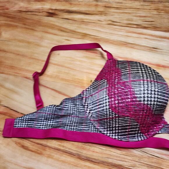 Victoria’s Secret Lace Demi Bra Womens 32DD Pink Black Plaid Underwire Very Sexy - Picture 5 of 10
